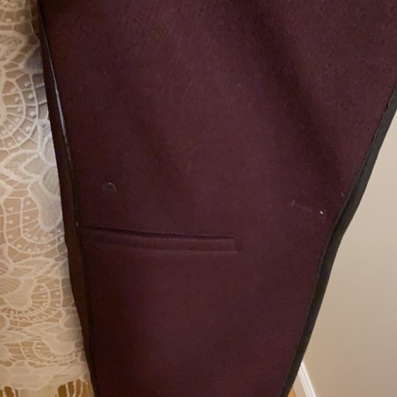 DKNY Faux-Leather-Trim Wrap Coat ๐งฅ in Bordeaux - Picture 16 of 17